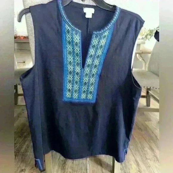 J. Crew Tuxedo Bib Sleeveless Top Size L - Picture 1 of 2
